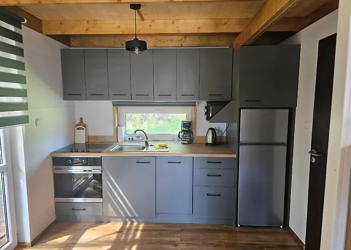 Letniskowy Brązowy -całoroczny Dom wakacyjny