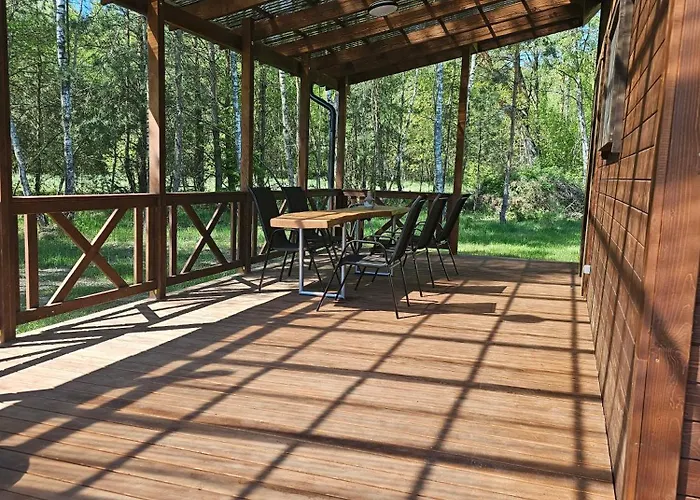 Letniskowy Brązowy -całoroczny Dom wakacyjny Rzeczenica